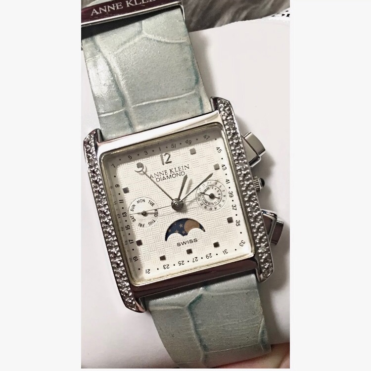 Anne Klein Diamond Moon Phase Date Week Watch
